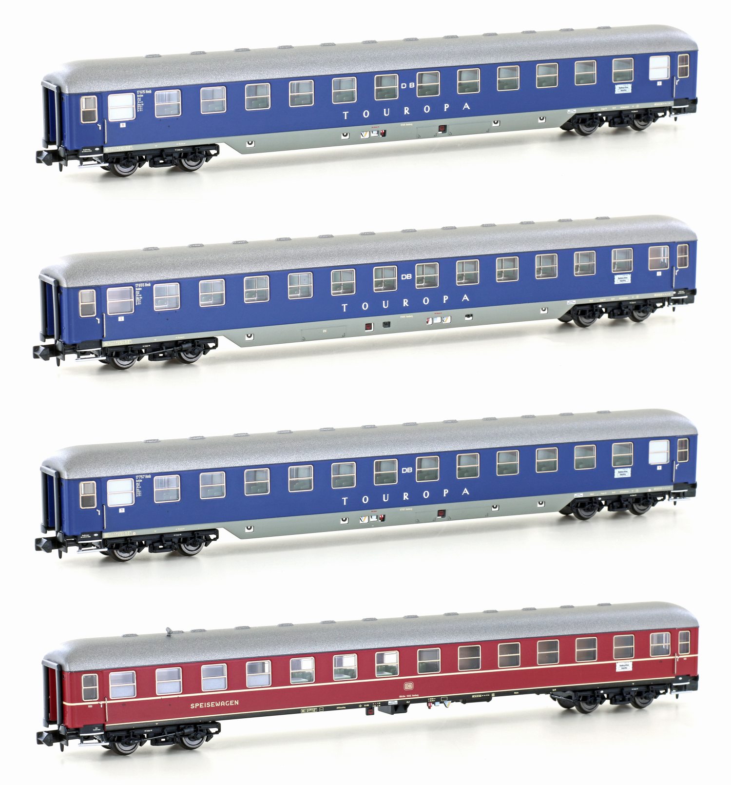 Hobbytrain H22201 - N 4-tlg. Personenwagenset TOUROPA der DB; Ep. IIIb - Set 2